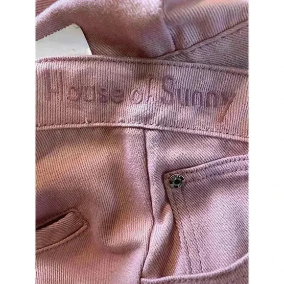 New Women Pale Pink House Of Sunny Denim Tulip Skirt Size 2 - Picture 15 of 16